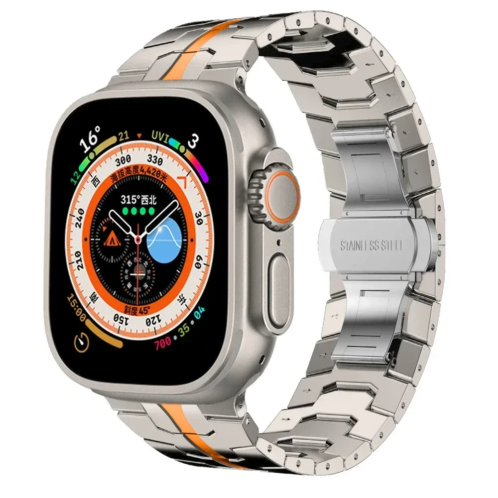 Bracelet acier inoxydable 40 à 49 mm pour Apple Watch