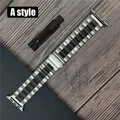 Bracelet acier inoxydable classique pour Apple Watch 38 à 49 mm – Couleur du bracelet style A silver black