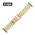 Bracelet acier inoxydable classique pour Apple Watch 38 à 49 mm – Couleur du bracelet style B golden