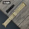 Bracelet acier inoxydable classique pour Apple Watch 38 à 49 mm – Couleur du bracelet style A gold
