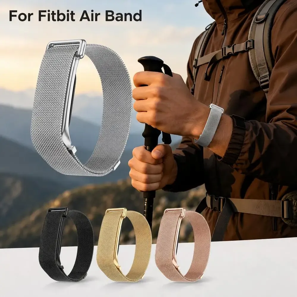 Bracelet acier inoxydable maille milanaise pour Google Fitbit