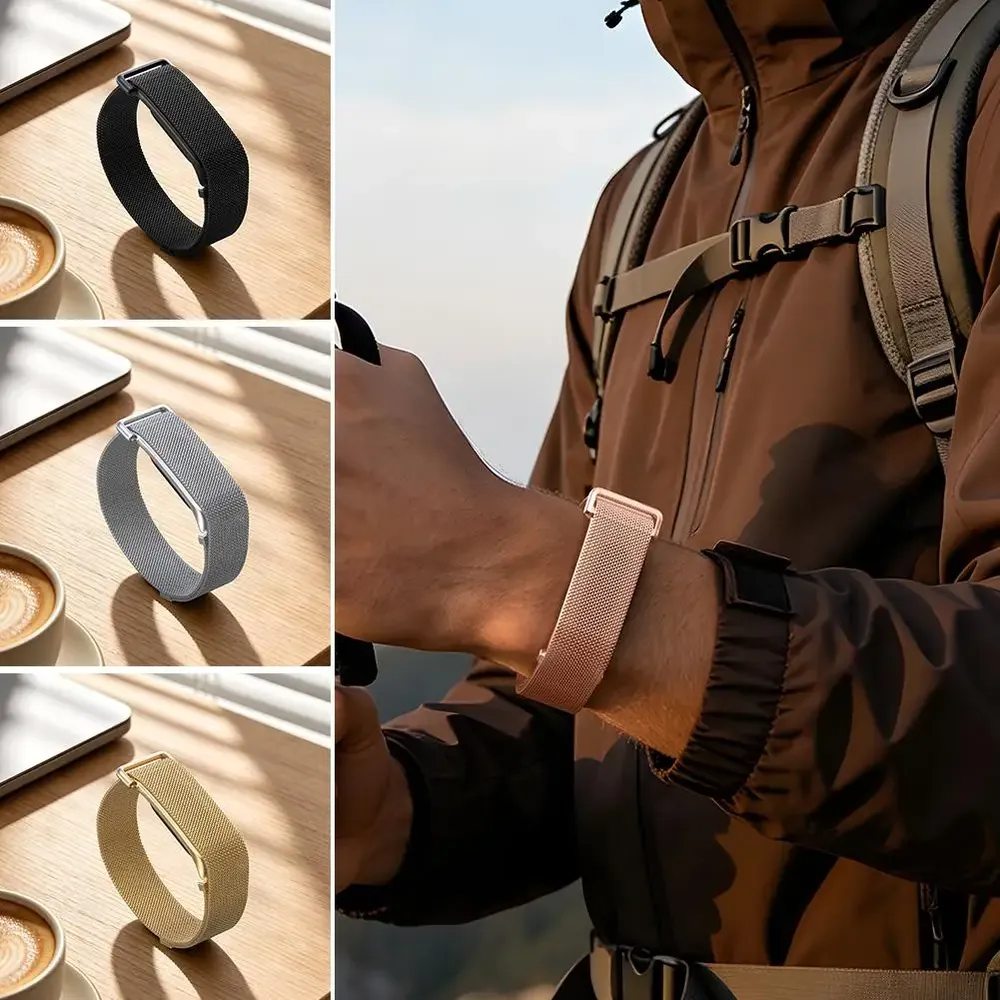 Bracelet acier inoxydable maille milanaise pour Google Fitbit