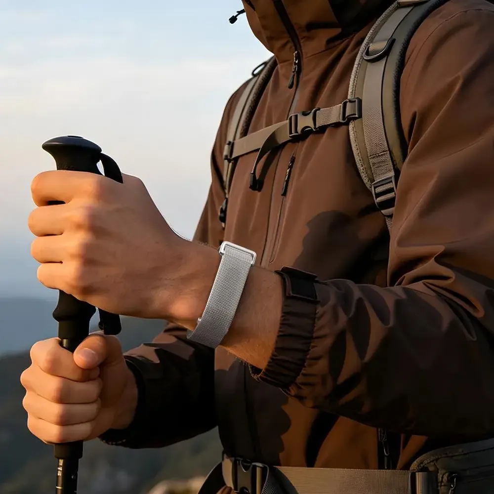 Bracelet acier inoxydable maille milanaise pour Google Fitbit