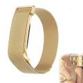 Bracelet acier inoxydable maille milanaise pour Google Fitbit – Couleur du bracelet Noir Jaune (A)