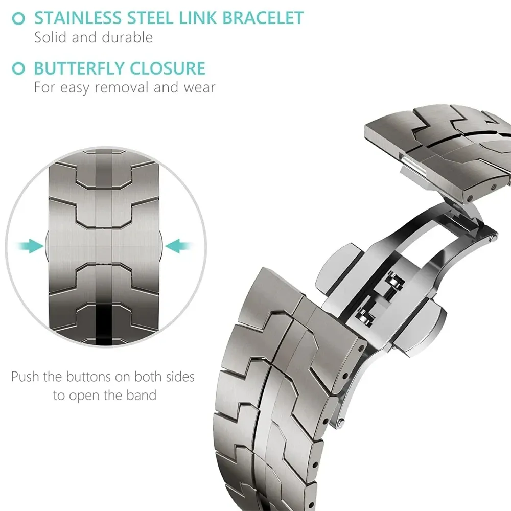 Bracelet acier inoxydable pour Apple Watch 38 à 49 mm