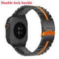 Bracelet acier inoxydable pour Apple Watch 38 à 49 mm – Couleur du bracelet TypeA-Black Orange