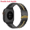 Bracelet acier inoxydable pour Apple Watch 38 à 49 mm – Couleur du bracelet TypeA-Black Gold