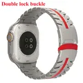 Bracelet acier inoxydable pour Apple Watch 38 à 49 mm – Couleur du bracelet TypeA-Titanium Red