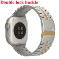 Bracelet acier inoxydable pour Apple Watch 38 à 49 mm – Couleur du bracelet TypeA-Titanium Gold