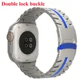 Bracelet acier inoxydable pour Apple Watch 38 à 49 mm – Couleur du bracelet TypeA-Titanium Blue