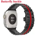 Bracelet acier inoxydable pour Apple Watch 38 à 49 mm – Couleur du bracelet TypeB-Black Red