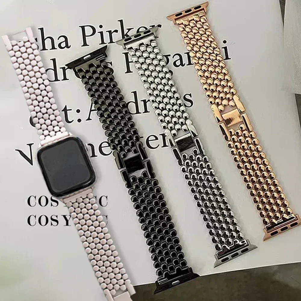 Bracelet acier luxe pour Apple Watch 38 à 49 mm femmes
