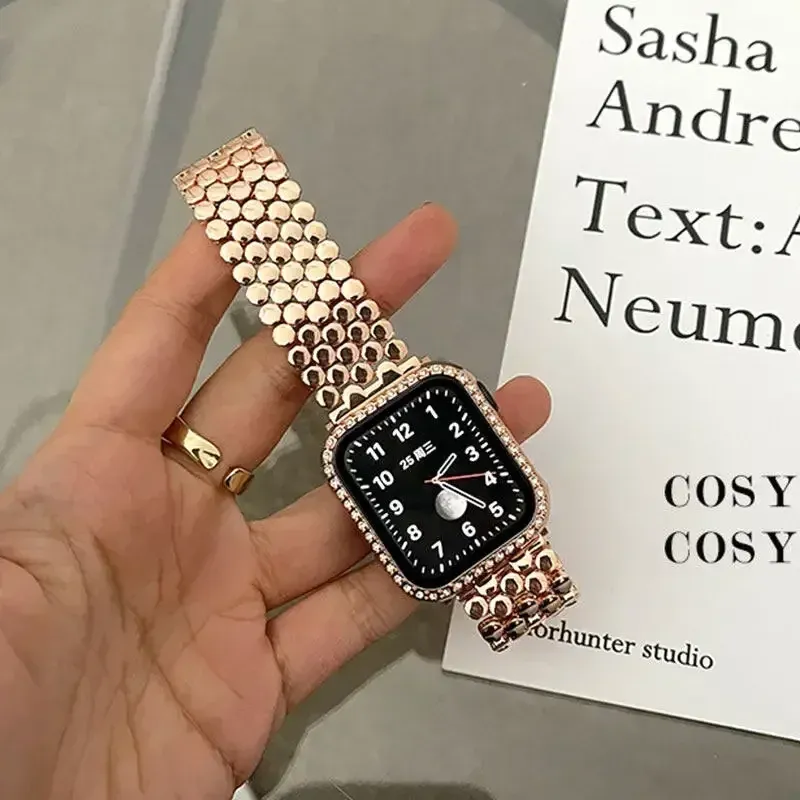 Bracelet acier luxe pour Apple Watch 38 à 49 mm femmes