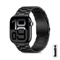 Bracelet acier pour Apple Watch 38 à 49 mm série 11 – Couleur Black
