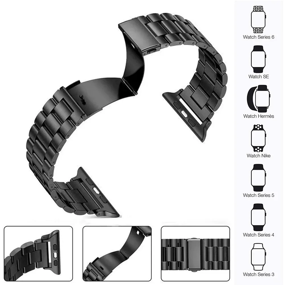 Bracelet acier pour Apple Watch 38 à 49 mm série 11