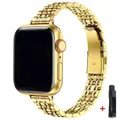 Bracelet acier pour Apple Watch 38 à 49 mm série 11 – Couleur Gold-Tool