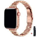 Bracelet acier pour Apple Watch 38 à 49 mm série 11 – Couleur Rose Gold-Tool