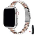 Bracelet acier pour Apple Watch 38 à 49 mm série 11 – Couleur SRose Gold-Tool
