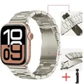 Bracelet acier pour Apple Watch 38 à 49 mm série 11 – Couleur du bracelet Starlight and tool