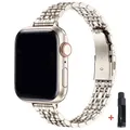 Bracelet acier pour Apple Watch 38 à 49 mm série 11 – Couleur Starlight-Tool