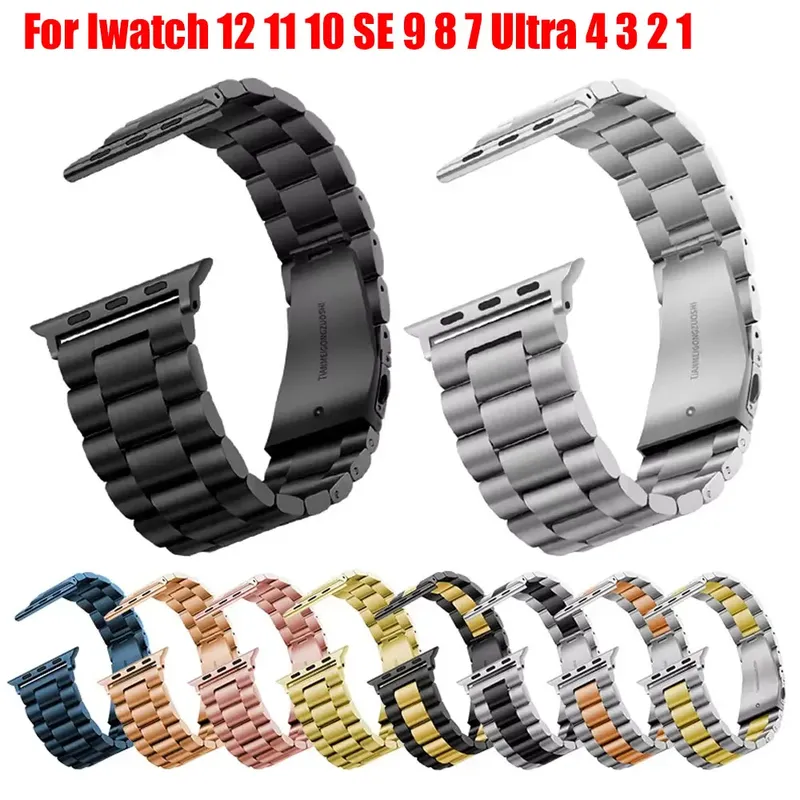 Bracelet acier pour Apple Watch 38 à 49 mm série 12