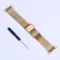 Bracelet acier pour Apple Watch 38 à 49 mm série 12 – Couleur du bracelet AXN-Gold