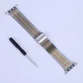 Bracelet acier pour Apple Watch 38 à 49 mm série 12 – Couleur du bracelet AXN-Silver Gold