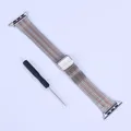 Bracelet acier pour Apple Watch 38 à 49 mm série 12 – Couleur du bracelet AXN-Silver Rose Gold