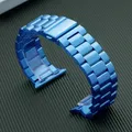 Bracelet acier pour Apple Watch 38 à 49 mm série 12 – Couleur du bracelet Blue 07