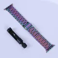 Bracelet acier pour Apple Watch 38 à 49 mm série 12 – Couleur du bracelet Colorful