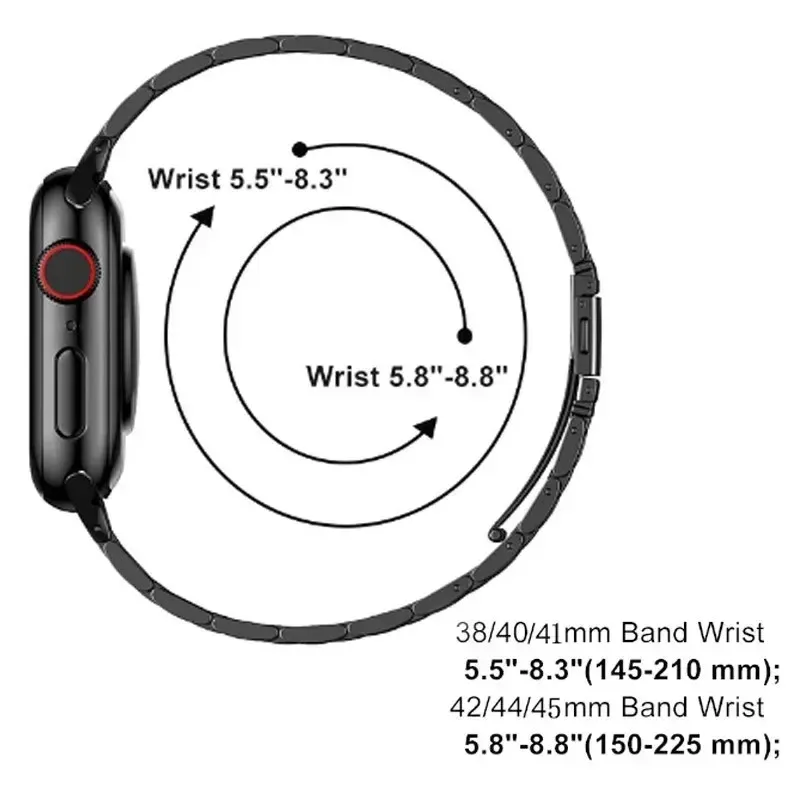 Bracelet acier pour Apple Watch 38 à 49 mm série 12