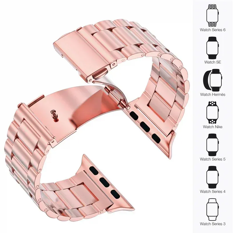 Bracelet acier pour Apple Watch 38 à 49 mm série 12