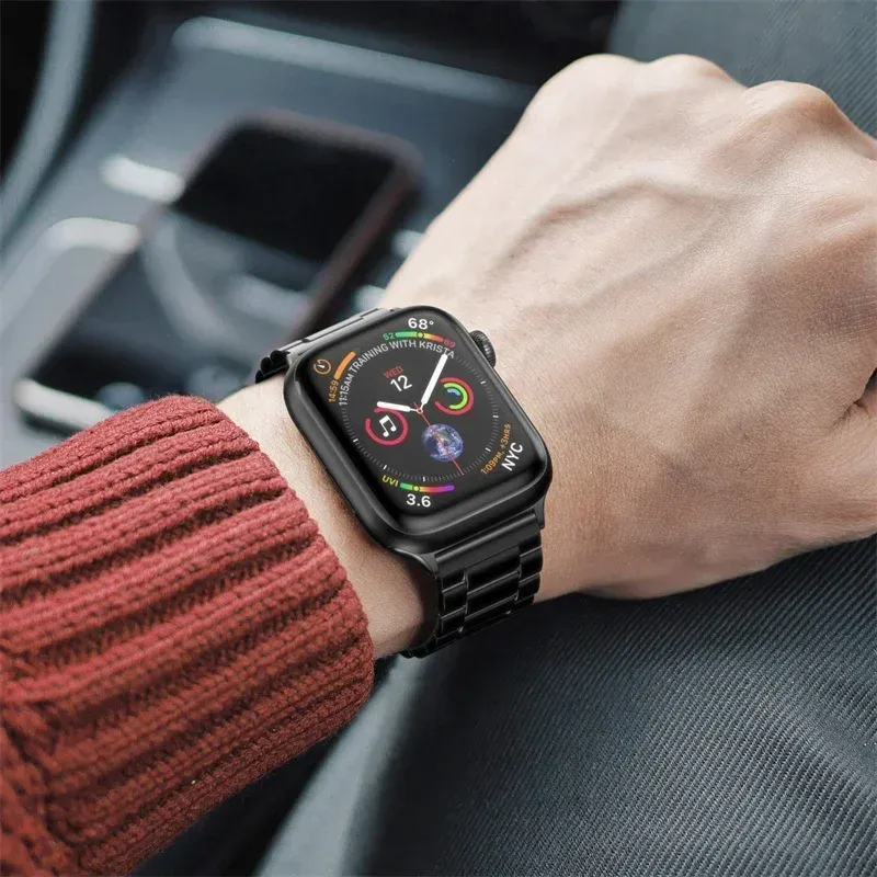 Bracelet acier pour Apple Watch 38 à 49 mm série 12