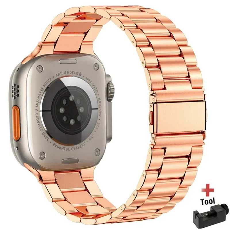 Bracelet acier pour Apple Watch 38 à 49 mm série 12