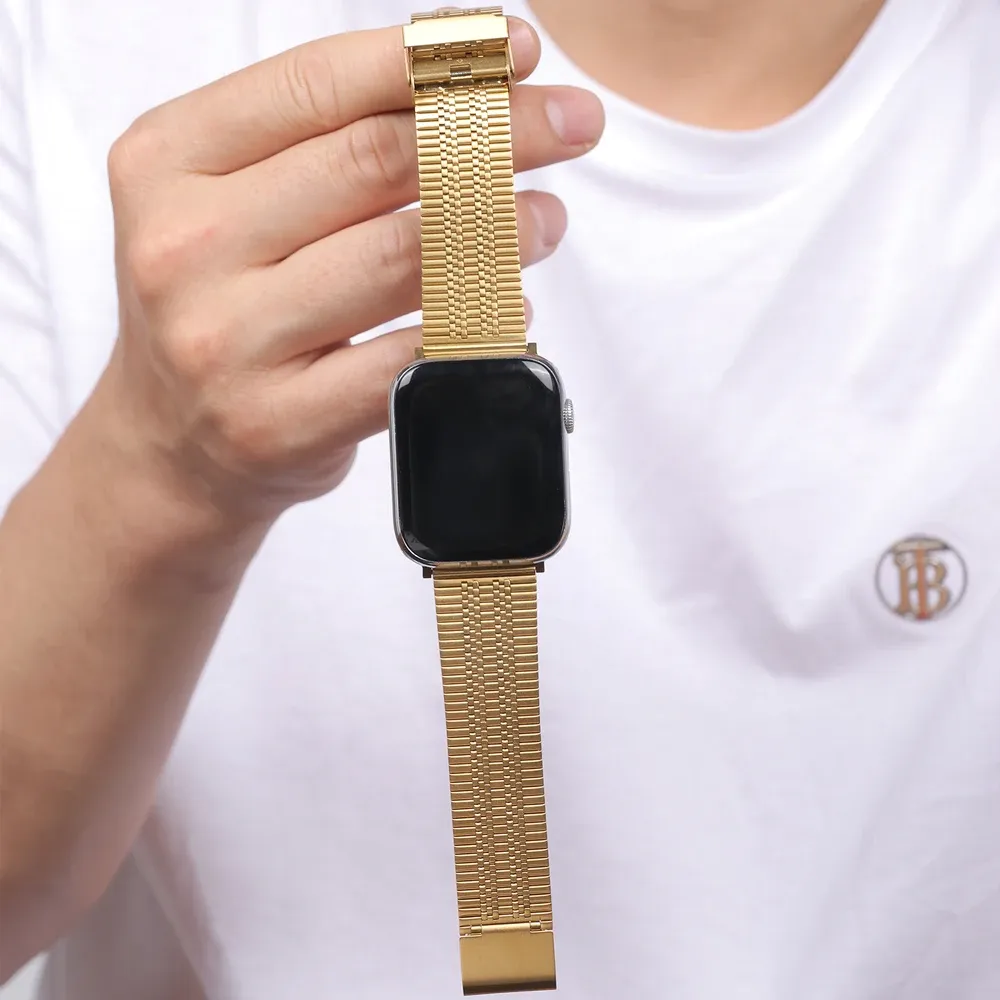 Bracelet acier pour Apple Watch 38 à 49 mm série 12