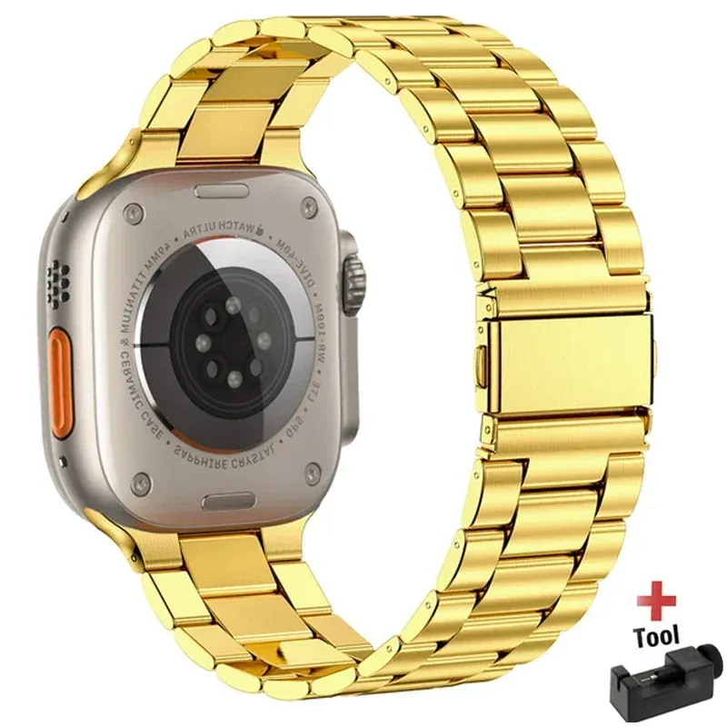 Bracelet acier pour Apple Watch 38 à 49 mm série 12
