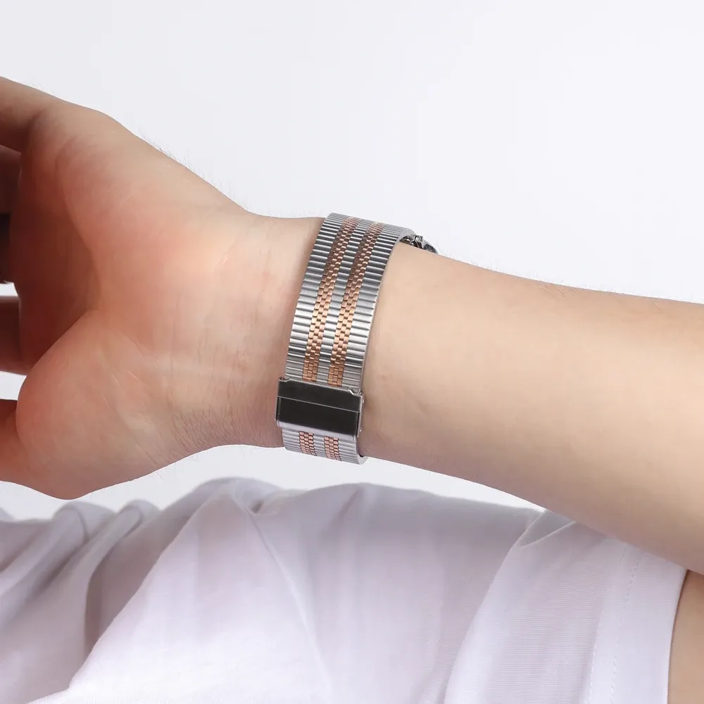 Bracelet acier pour Apple Watch 38 à 49 mm série 12