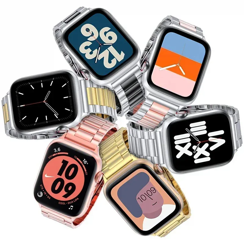 Bracelet acier pour Apple Watch 38 à 49 mm série 12