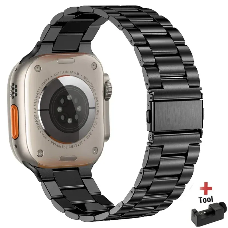 Bracelet acier pour Apple Watch 38 à 49 mm série 12