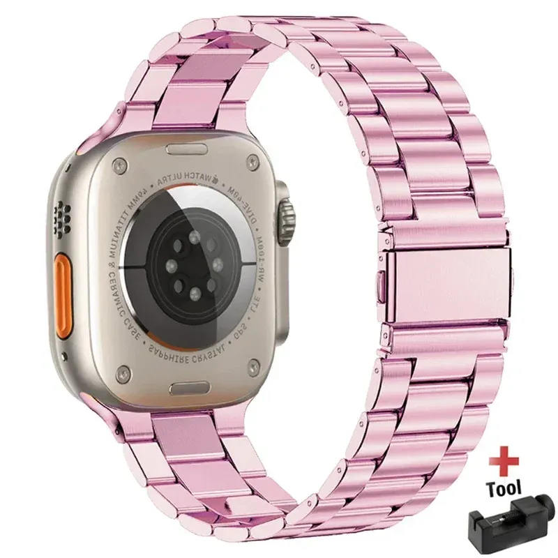 Bracelet acier pour Apple Watch 38 à 49 mm série 12