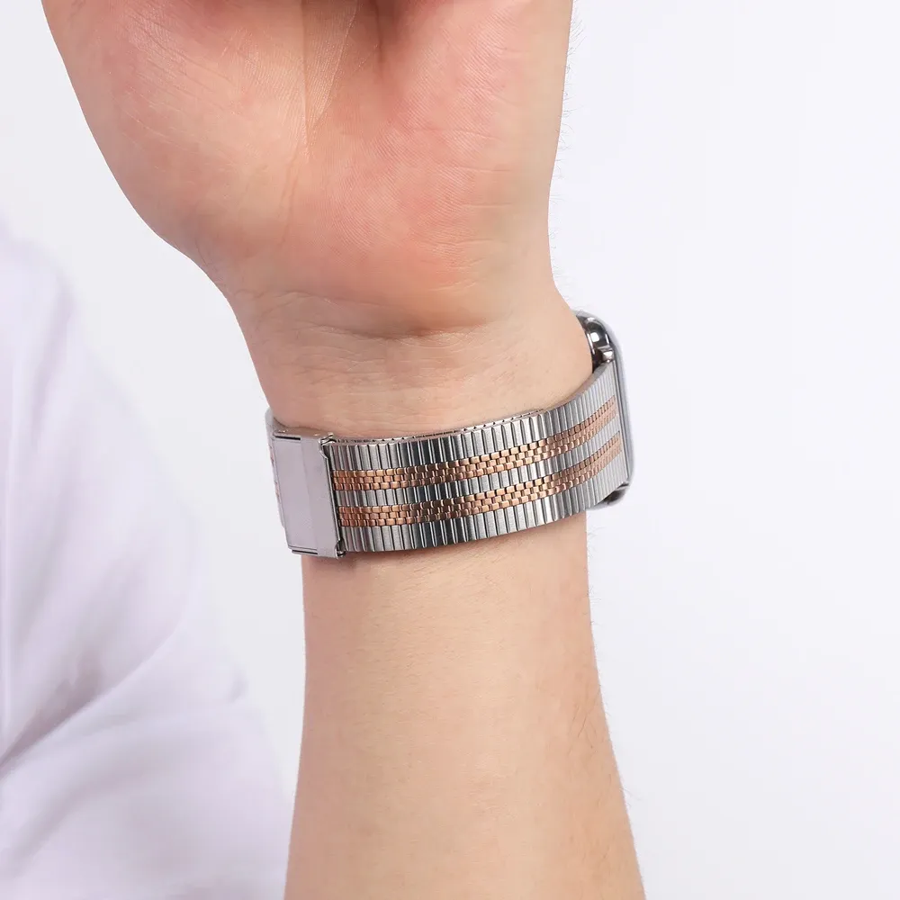 Bracelet acier pour Apple Watch 38 à 49 mm série 12