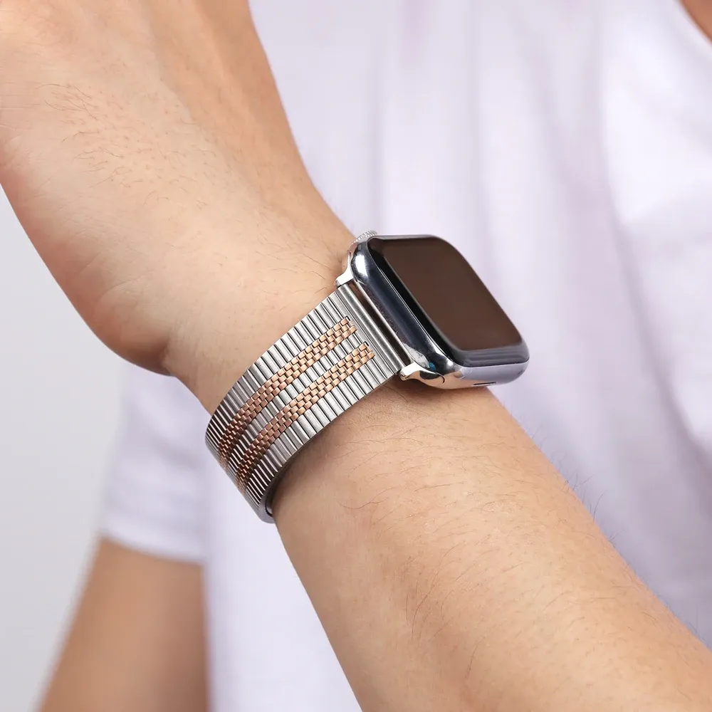 Bracelet acier pour Apple Watch 38 à 49 mm série 12