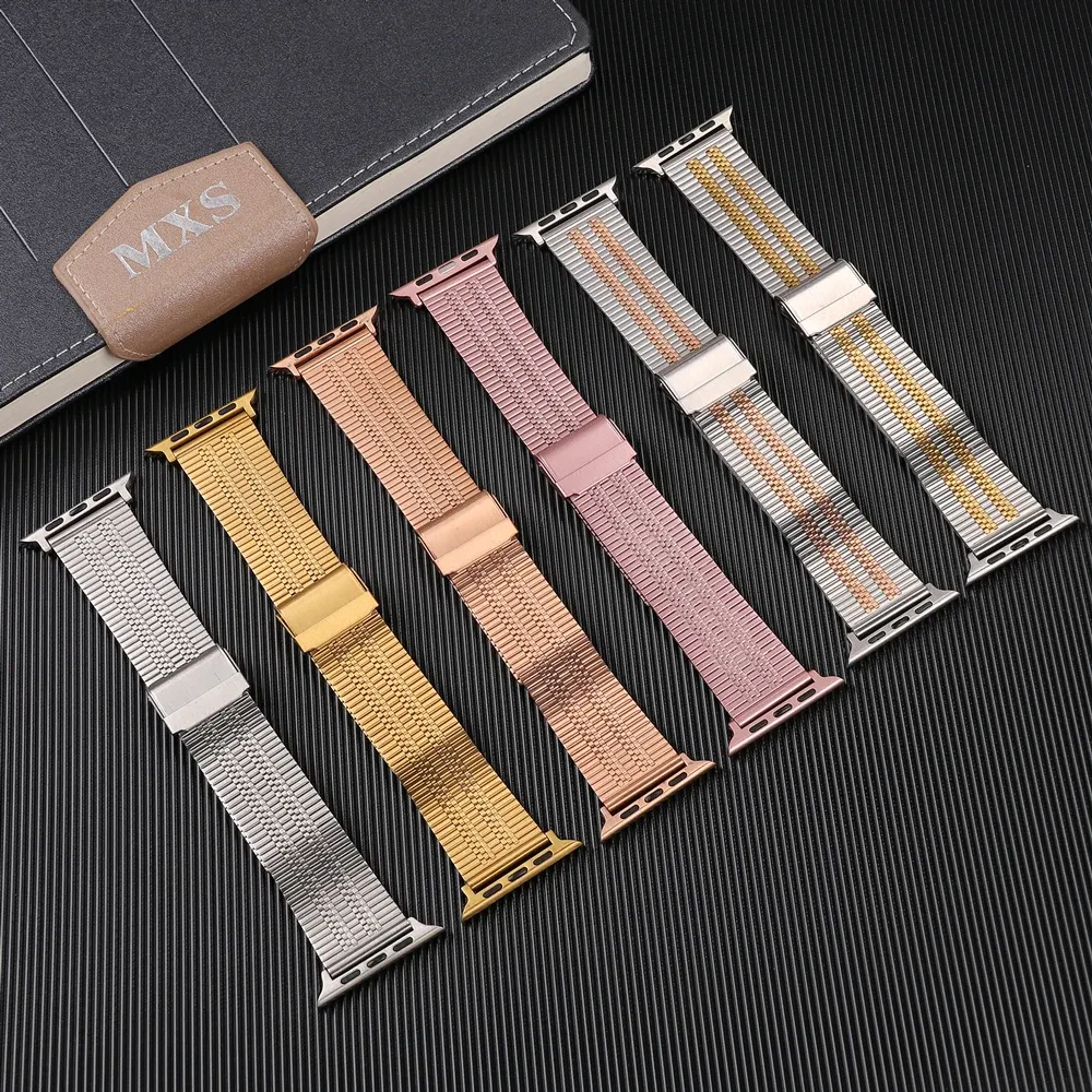 Bracelet acier pour Apple Watch 38 à 49 mm série 12