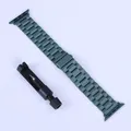 Bracelet acier pour Apple Watch 38 à 49 mm série 12 – Couleur du bracelet Graphite Green