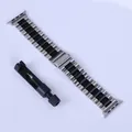 Bracelet acier pour Apple Watch 38 à 49 mm série 12 – Couleur du bracelet Silver-black
