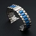 Bracelet acier pour Apple Watch 38 à 49 mm série 12 – Couleur du bracelet Silver blue 11