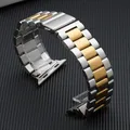 Bracelet acier pour Apple Watch 38 à 49 mm série 12 – Couleur du bracelet Silver gold 12