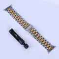 Bracelet acier pour Apple Watch 38 à 49 mm série 12 – Couleur du bracelet Silver-gold