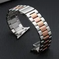 Bracelet acier pour Apple Watch 38 à 49 mm série 12 – Couleur du bracelet Silver rose gold 13