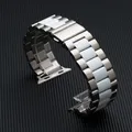 Bracelet acier pour Apple Watch 38 à 49 mm série 12 – Couleur du bracelet Silver White 10